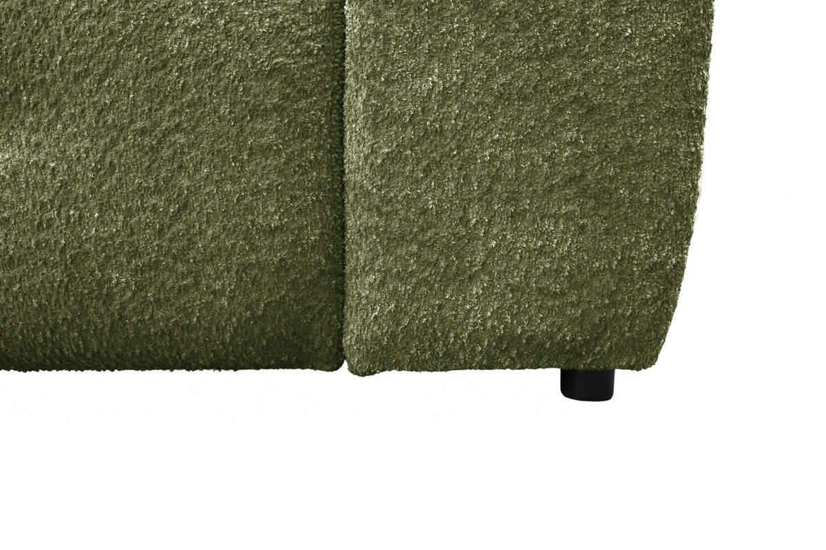ECKSOFA RUNO in Bouclé Grün  175/270 cm  - Schwarz/Grün, Design, Kunststoff/Textil (175/270cm) - MID.YOU