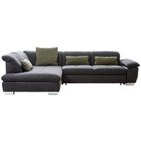 ECKSOFA Dunkelgrau Chenille  - Chromfarben/Dunkelgrau, Design, Textil (242/313cm) - Xora