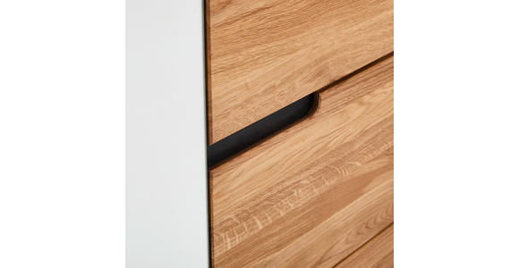 GARDEROBENSCHRANK  in 70/196/40 cm  - Eichefarben/Schwarz, KONVENTIONELL, Glas/Holz (70/196/40cm) - Linea Natura