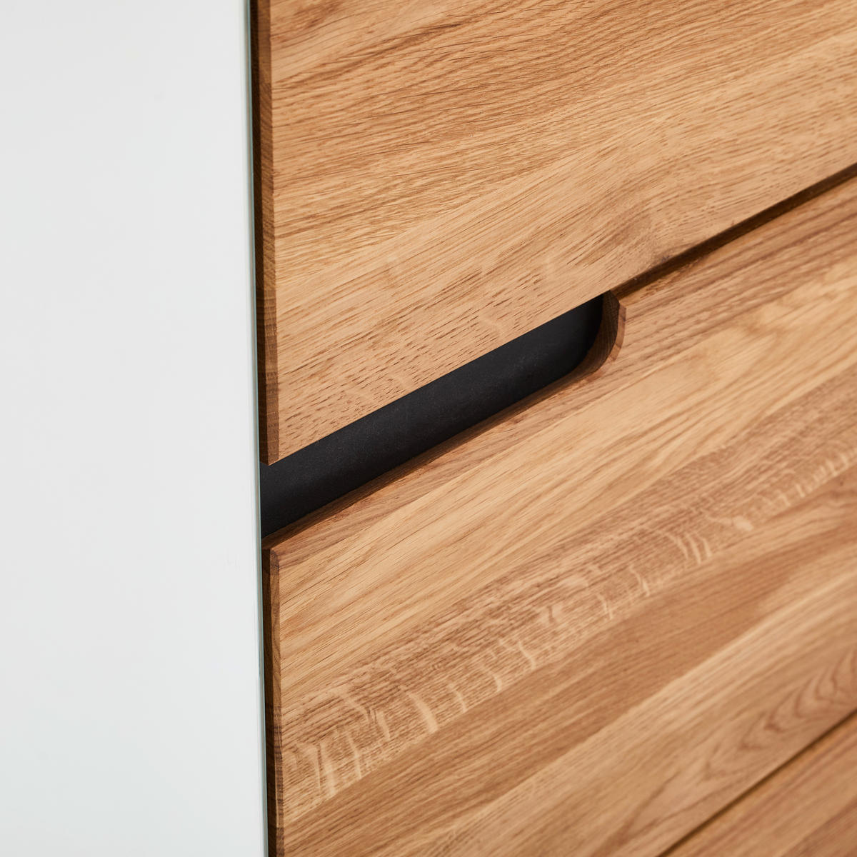 GARDEROBENSCHRANK  in 70/196/40 cm  - Eichefarben/Schwarz, KONVENTIONELL, Glas/Holz (70/196/40cm) - Linea Natura