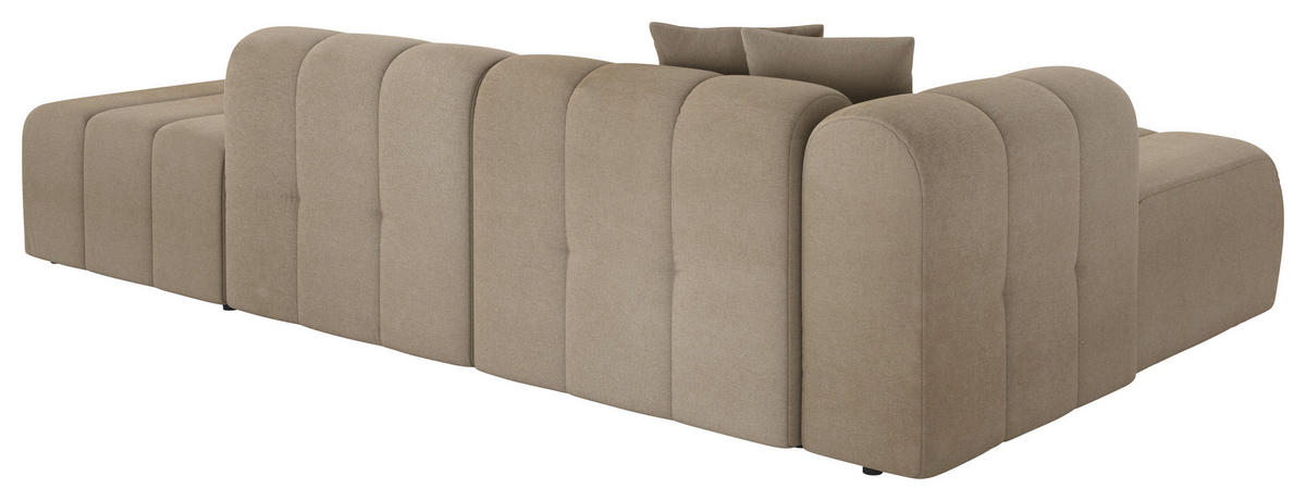 ECKSOFA Braun Webstoff Zierkissen  - Schwarz/Braun, LIFESTYLE, Kunststoff/Textil (178/289cm) - Milino