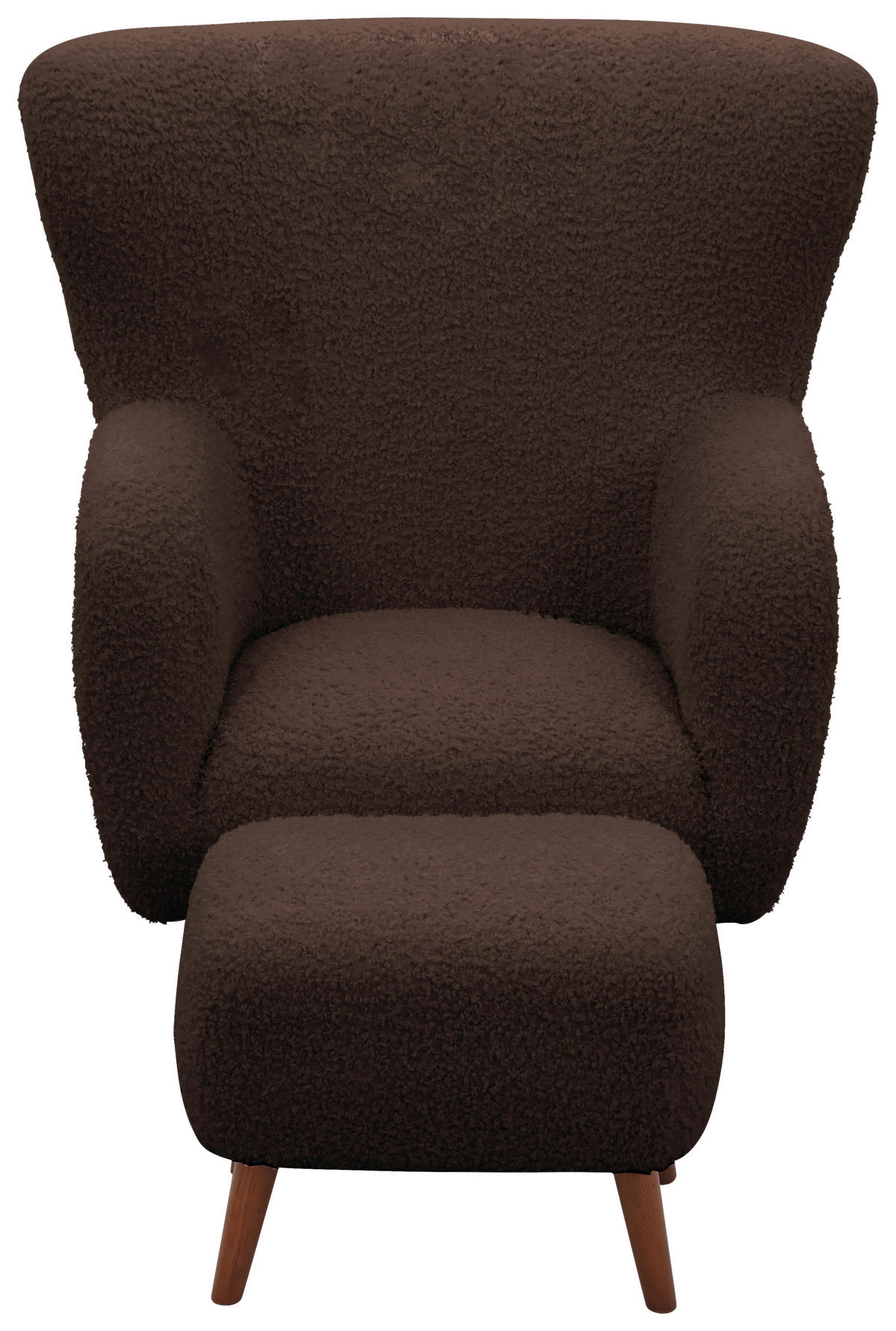 SESSELSET in Teddystoff Braun  - Kastanienfarben/Braun, Design, Holz/Textil (90/98/88cm) - Livetastic