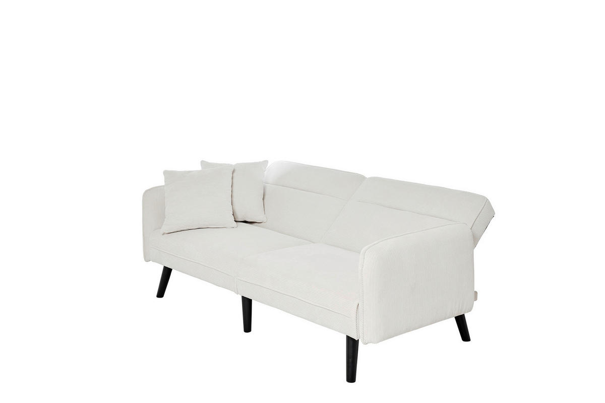 SCHLAFSOFA Cord Elfenbein  - Elfenbein/Champagner, MODERN, Holz/Textil (191/83/84cm) - Livetastic