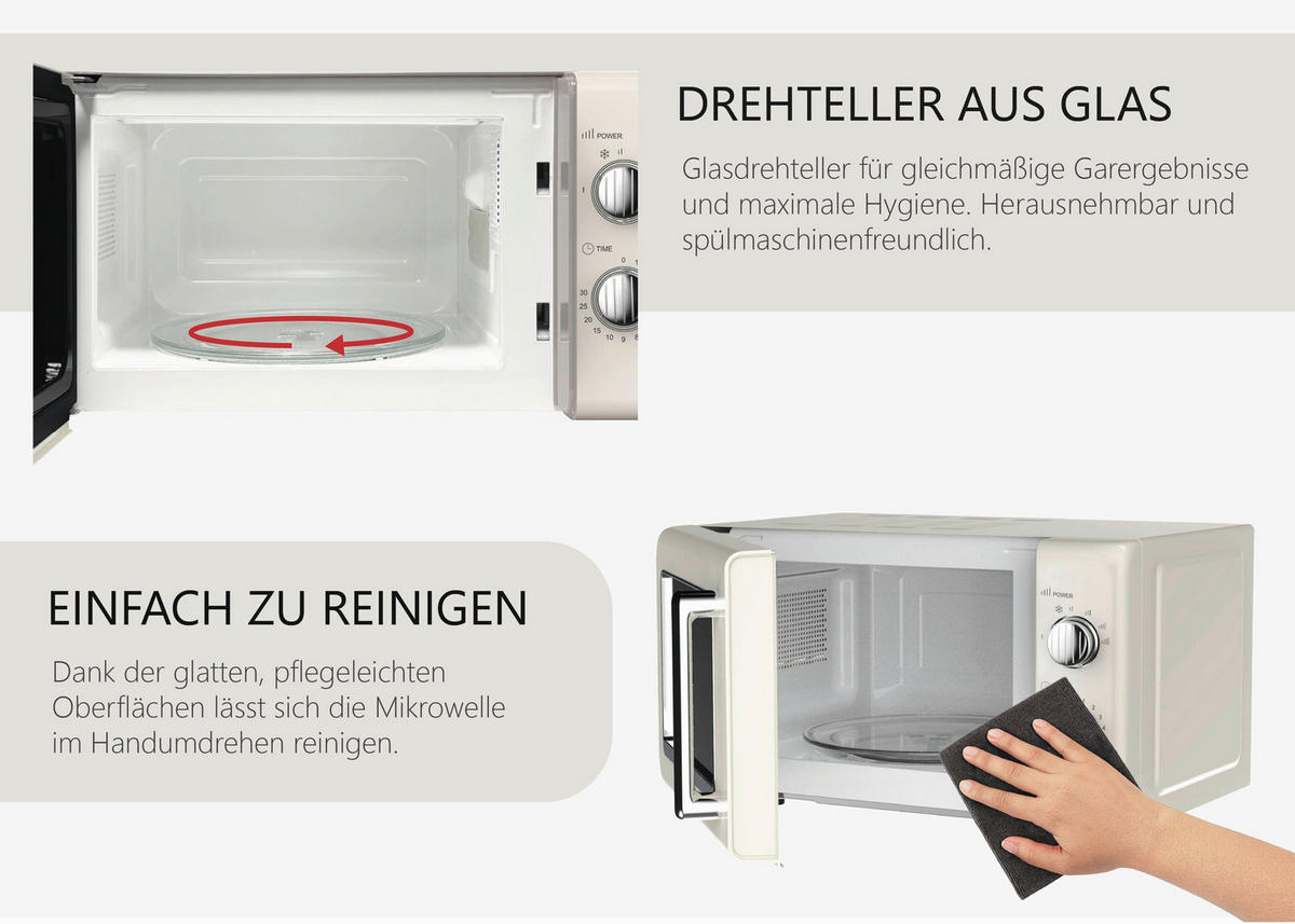 MIKROWELLE MW-R 25.3 BEIGE  - Beige, Trend, Metall (45,2/26,2/36cm)