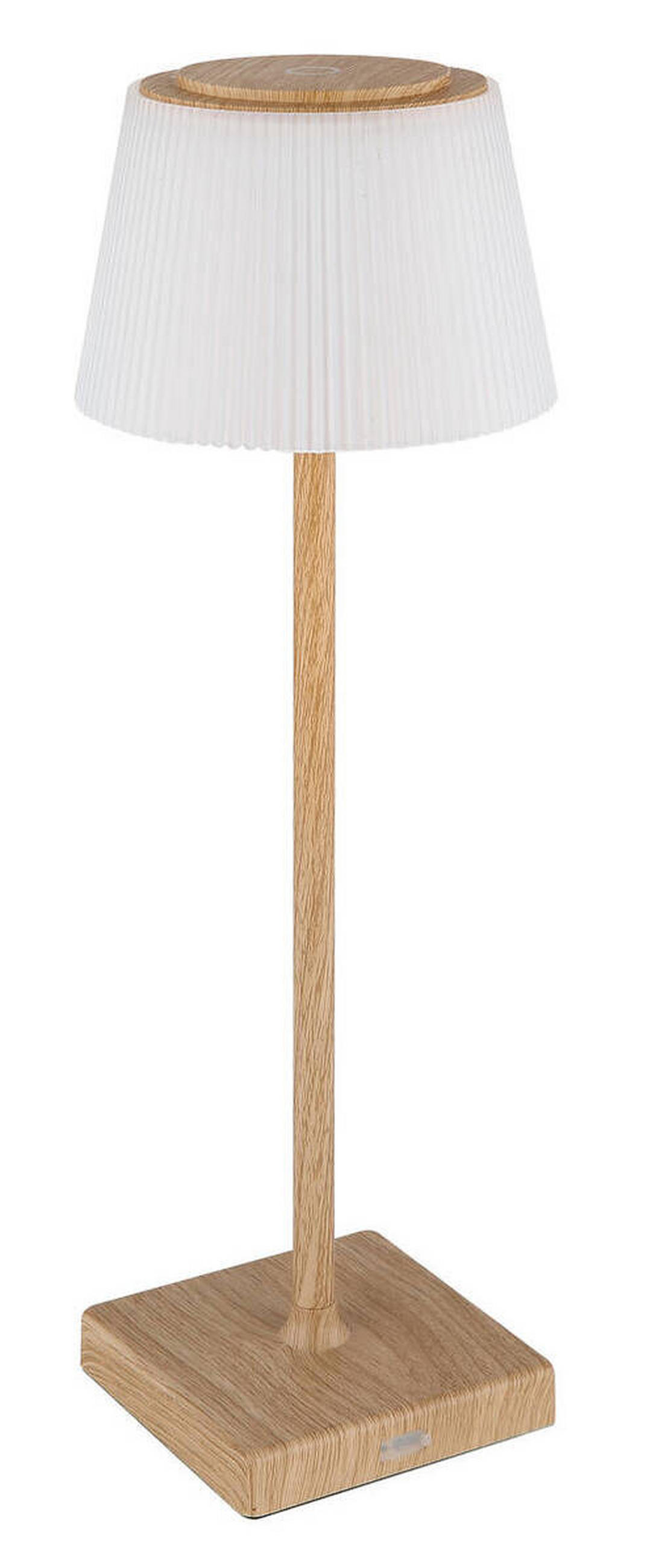 AKKU-TISCHLEUCHTE - Braun, Natur, Kunststoff/Metall (13/38cm) - Globo