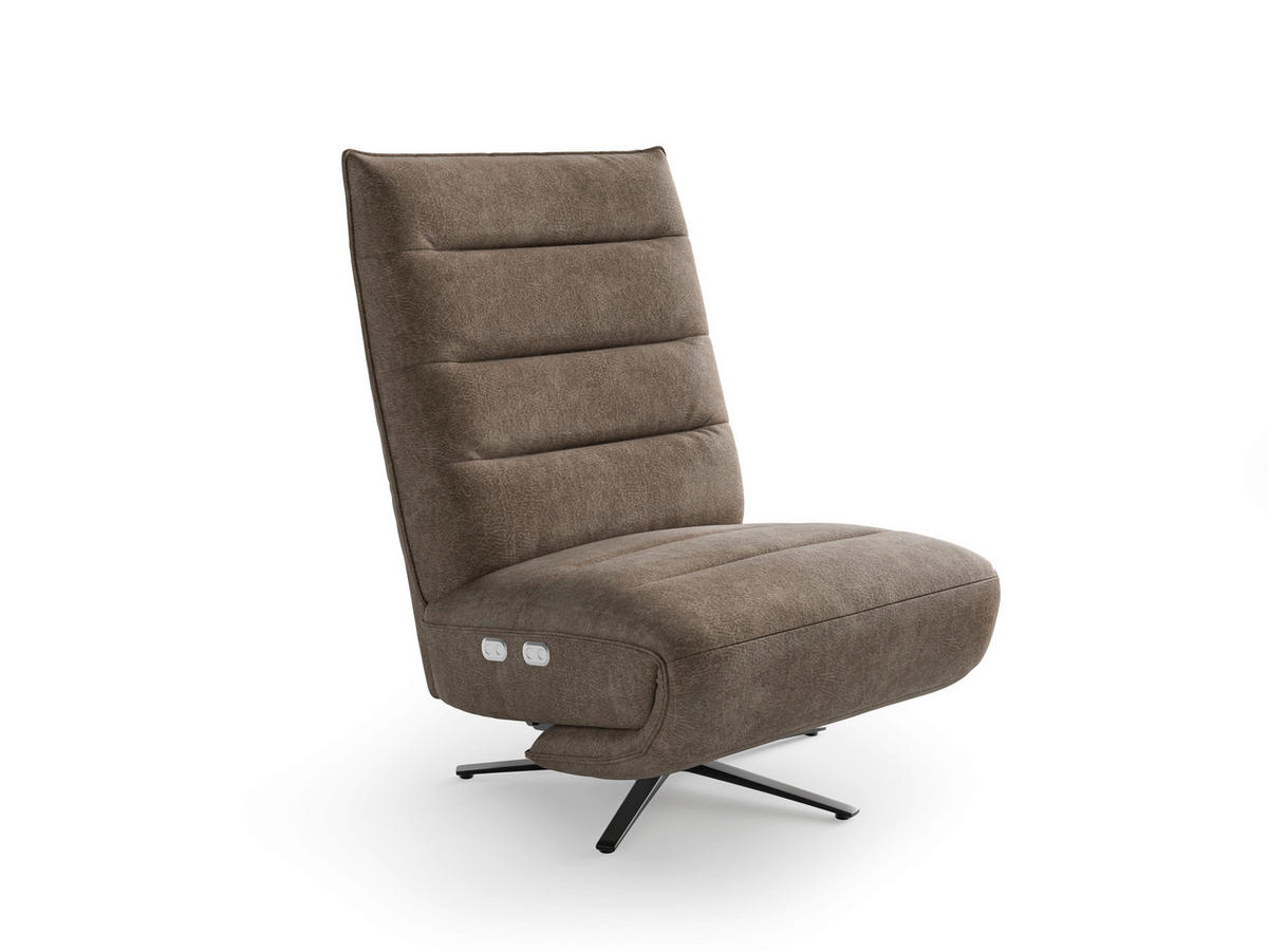 RELAXAČNÍ KŘESLO, textil, hnědá - černá/hnědá, Basics, kov/textil (80/109/98cm) - Sit & More