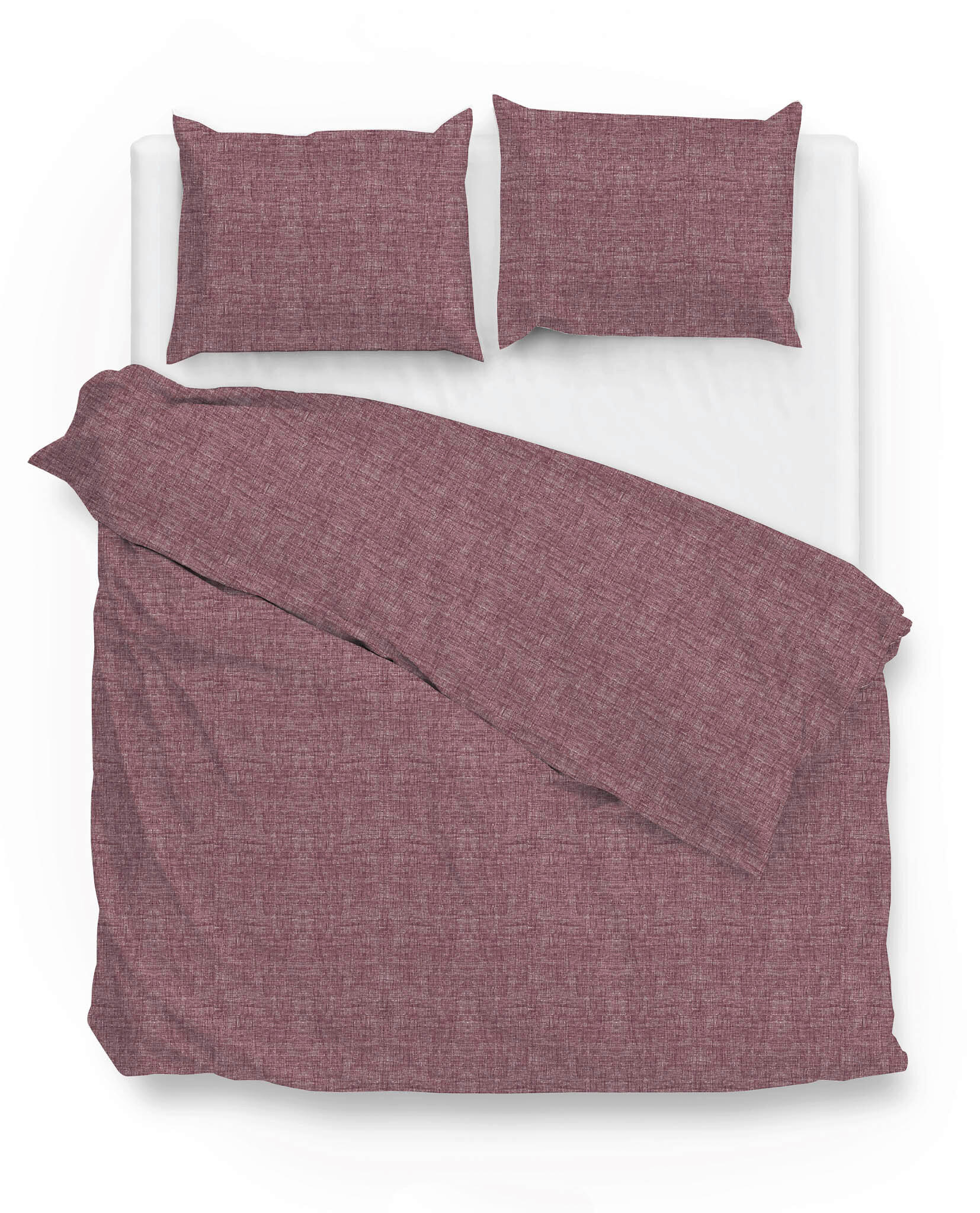 BETTWÄSCHE Lino Renforcé 200/200 cm  - Weinrot, Basics, Textil (200/200cm)