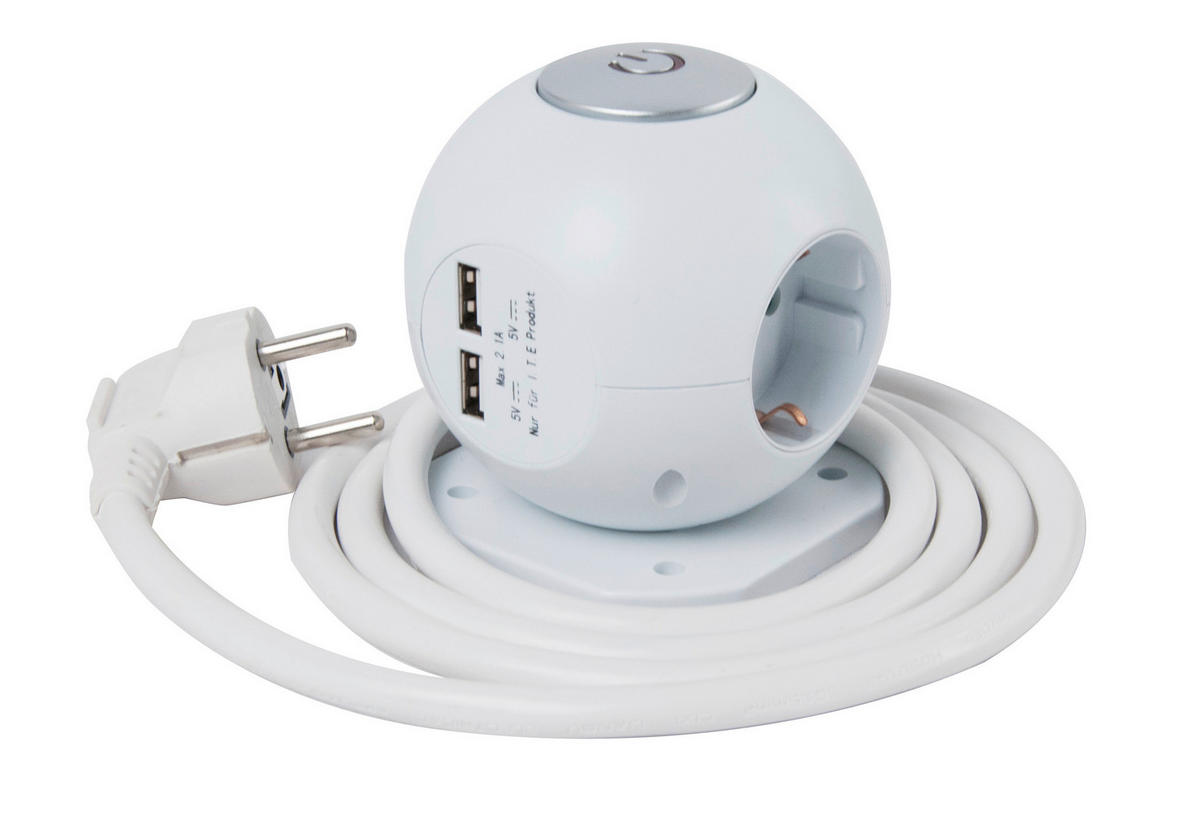 STECKDOSENWÜRFEL - Weiß, Basics, Kunststoff (7,9/9cm) - Homeware