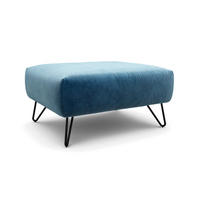 HOCKER Samt Blau  - Blau/Schwarz, Design, Textil/Metall (90/70/46cm) - SENSOO