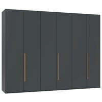 DREHTÜRENSCHRANK 6-türig Graphitfarben, Eiche Artisan  - Graphitfarben/Eiche Artisan, MODERN, Holzwerkstoff/Kunststoff (270/208/58cm) - Chameo