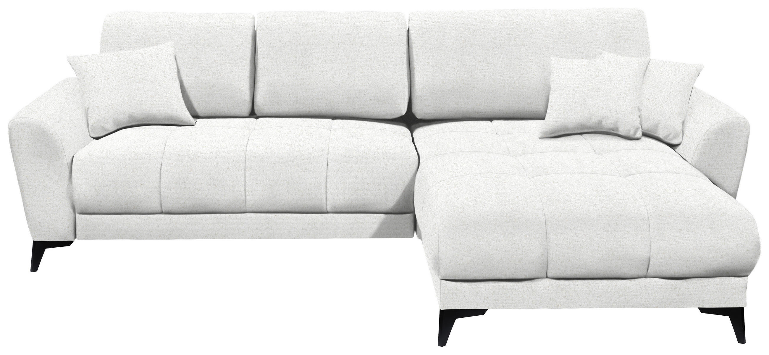 ECKSOFA Weiß Webstoff  - Schwarz/Weiß, MODERN, Kunststoff/Textil (281/189cm) - MID.YOU