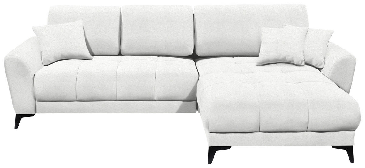 ECKSOFA in Webstoff Weiss  - Weiss/Schwarz, Modern, Kunststoff/Textil (281/189cm) - Carryhome