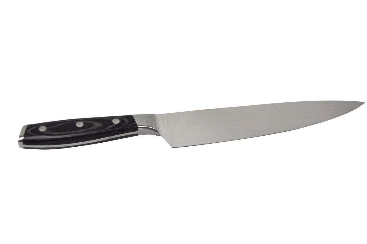 SZAKÁCSKÉS 34 cm  - sötétbarna/nemesacélszínű, Konventionell, faalapú anyag/fém (34cm) - Homeware Profession.