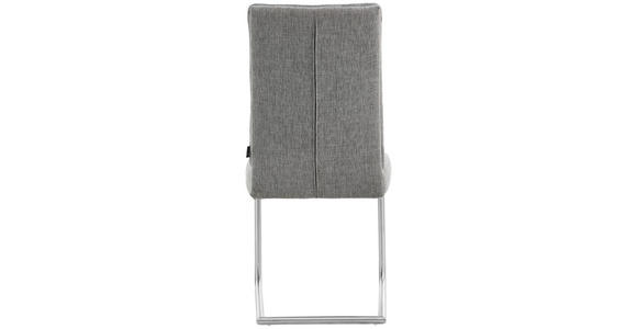 SCHWINGSTUHL in Edelstahl Webstoff - Edelstahlfarben/Hellgrau, Design, Textil/Metall (48/98/63cm) - Novel