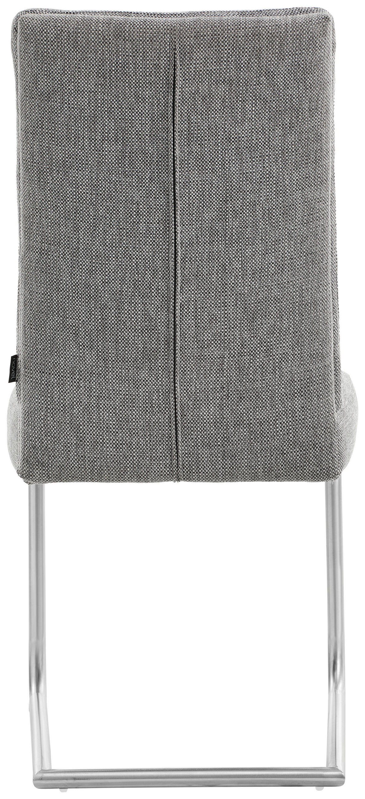 SZÁNKÓTALPAS SZÉK fém, textil nemesacél, világosszürke  - világosszürke/nemesacél, Design, textil/fém (48/98/63cm) - Novel