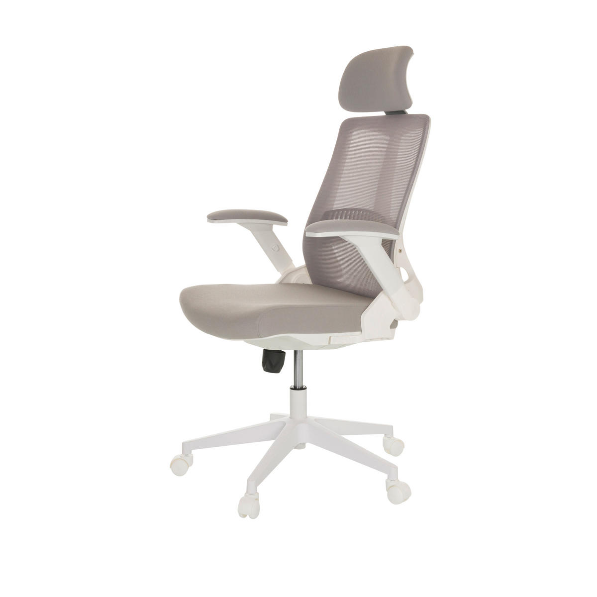 OTOČNÁ ŽIDLE, šedá - šedá/bílá, Basics, textil/plast (68/113-127/68cm) - MID.YOU