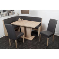 ECKBANKGRUPPE in Holzwerkstoff, Textil Sonoma Eiche, Anthrazit  - Anthrazit/Sonoma Eiche, KONVENTIONELL, Holz/Holzwerkstoff (165/89/125cm) - MID.YOU