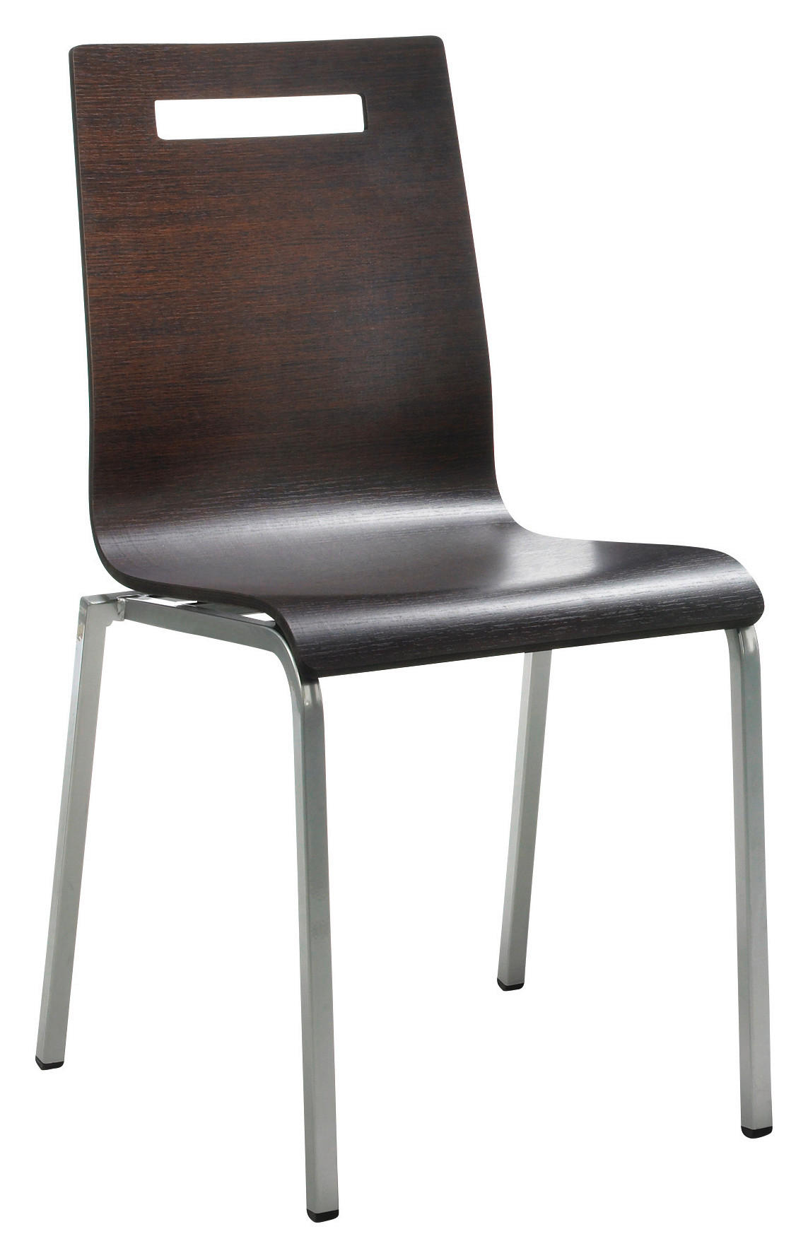 BESUCHERSTUHL Wengefarben  - Wengefarben/Silberfarben, Basics, Holz/Metall (48/87/55cm) - MID.YOU