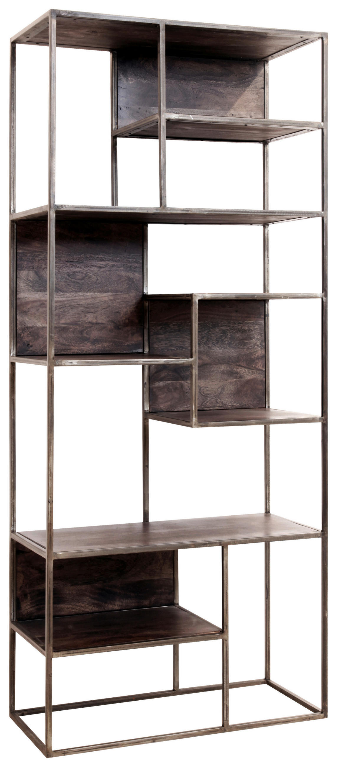 REGAL  75/173/35 cm Grau  - Grau, KONVENTIONELL, Holz/Metall (75/173/35cm) - Livetastic