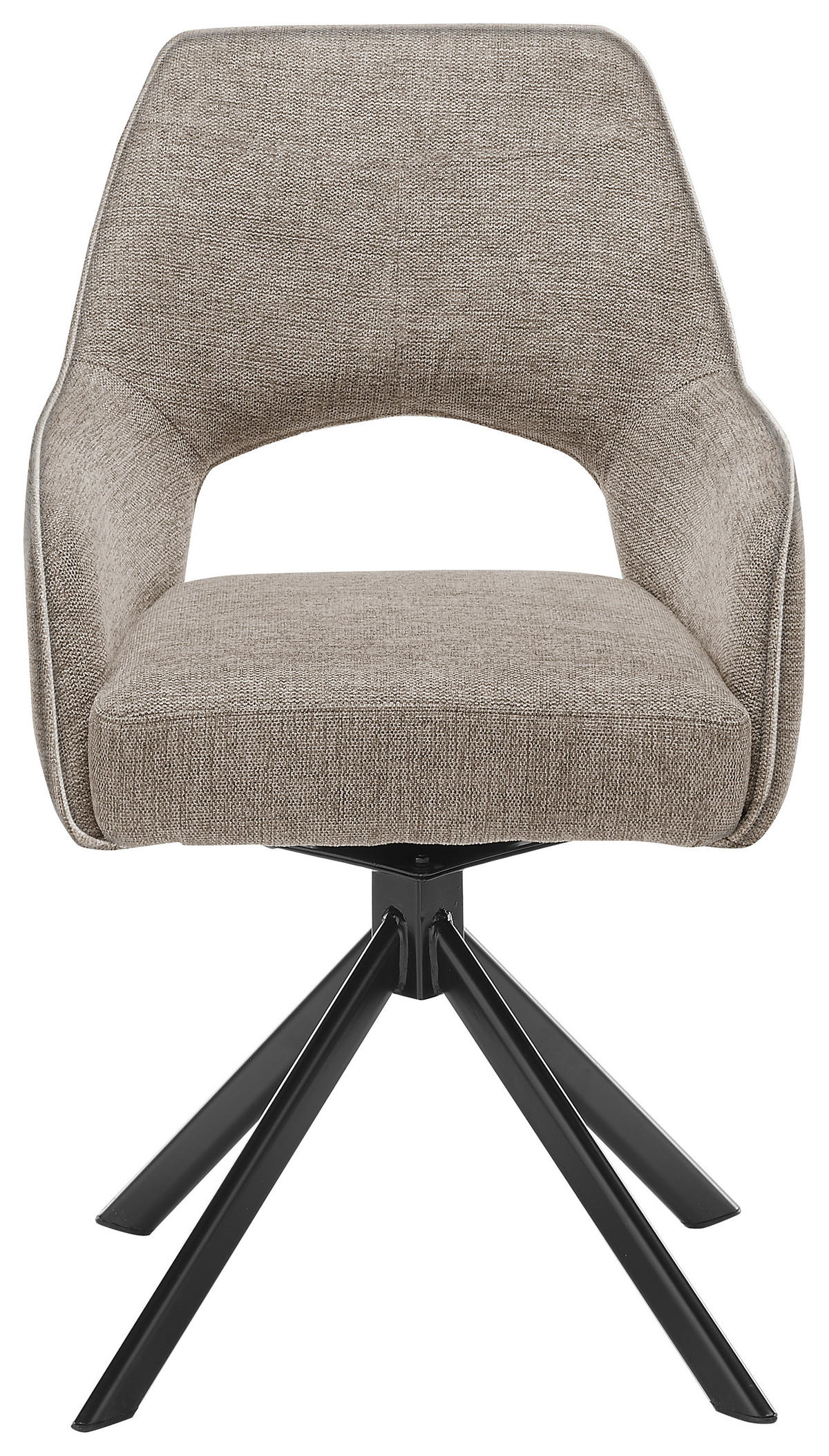 ARMLEHNSTUHL  in Eisen Webstoff  - Taupe/Schwarz, Design, Textil/Metall (58/89/62cm) - SetOne by Musterring