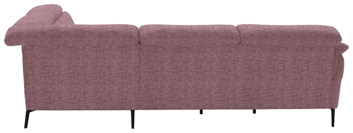 ECKSOFA in Struktur Flieder  - Flieder/Schwarz, Modern, Textil/Metall (275/235cm) - Cantus