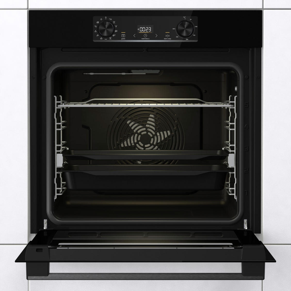 BACKOFENSET BLACK PEPPER SIB  - Schwarz, Basics, Glas/Metall (59,5/59,5/56,4cm) - Gorenje