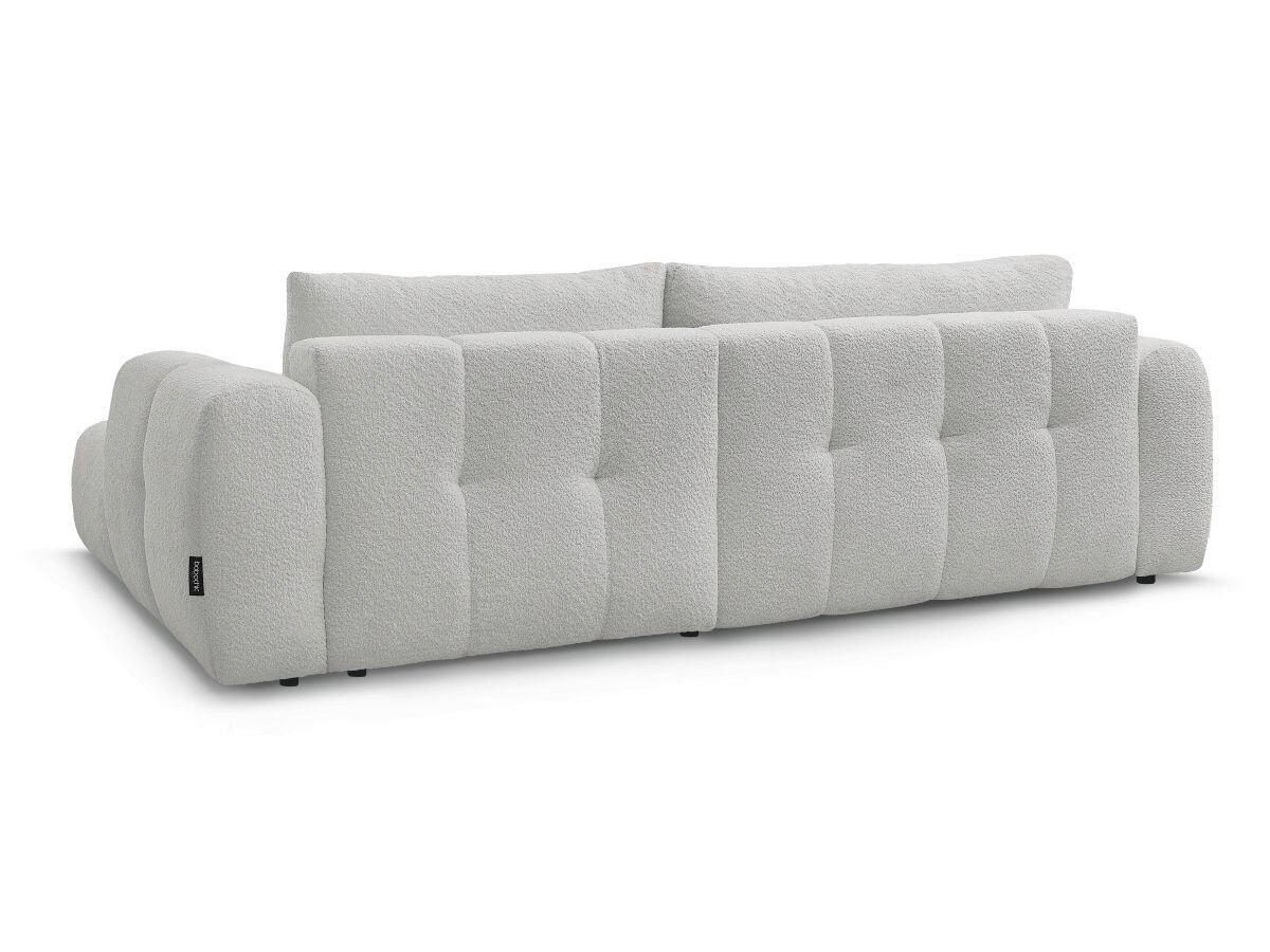 ECKSCHLAFSOFA FUJI Bouclé Hellgrau  inkl.  - Hellgrau/Schwarz, MODERN, Kunststoff/Textil (292/160cm)