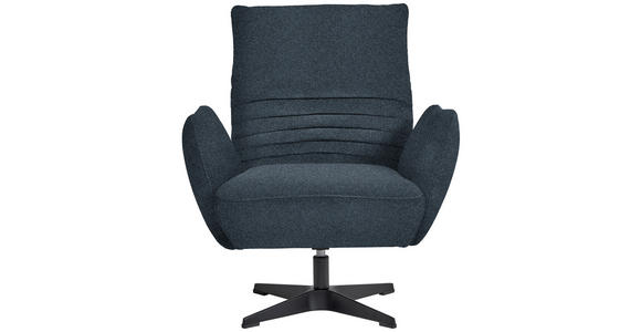 SESSEL in Bouclé Blau  - Blau/Schwarz, Design, Textil/Metall (60/94/86cm) - Dieter Knoll