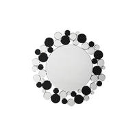 WANDSPIEGEL 80/80/5 cm    in rund  - Silberfarben/Schwarz, Basics, Glas/Metall (80/80/5cm) - Kayoom