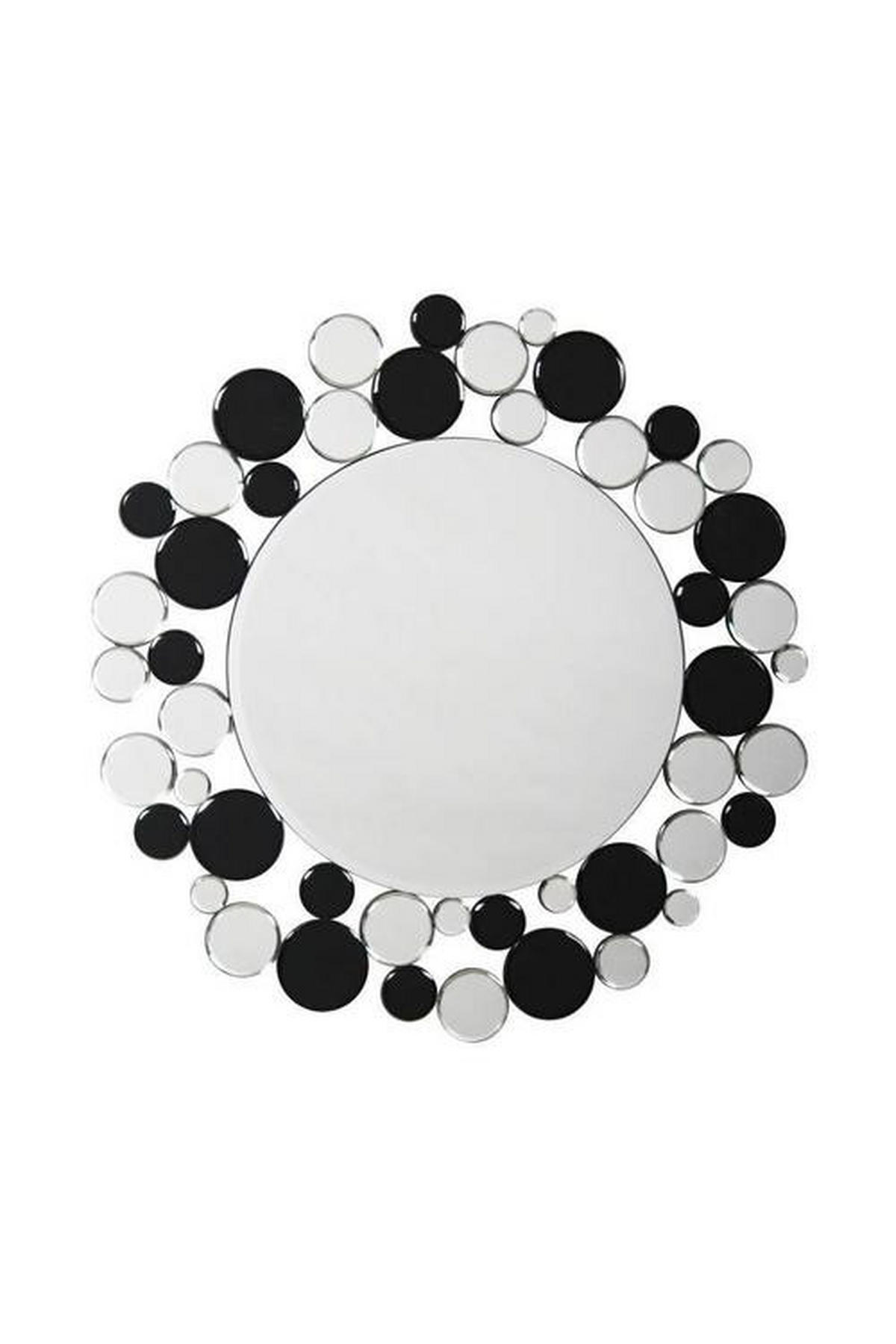 WANDSPIEGEL 80/80/5 cm    in rund  - Silberfarben/Schwarz, Basics, Glas/Metall (80/80/5cm) - Kayoom