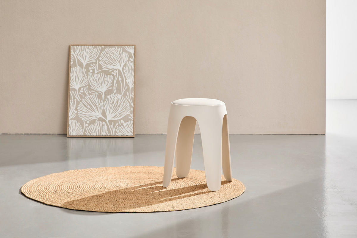 STAPELHOCKER Lederlook Weiß  - Weiß, Basics, Kunststoff/Textil (30/47/30cm) - Carryhome
