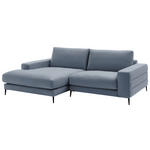 ECKSOFA in Velours Blau  177/253 cm  - Blau/Schwarz, Design, Textil/Metall (177/253cm) - Dieter Knoll