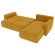 ECKSOFA in Samt Gelb  - Chromfarben/Gelb, KONVENTIONELL, Kunststoff/Textil (293/195cm) - Carryhome