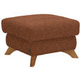 HOCKER Bouclé Cognac  - Eichefarben/Cognac, MODERN, Holz/Textil (65/47/65cm) - Valnatura