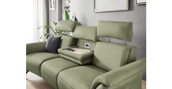 TRAPEZSOFA in Mikrofaser Hellgrün - Schwarz/Hellgrün, KONVENTIONELL, Textil/Metall (221/103/95cm) - Dieter Knoll