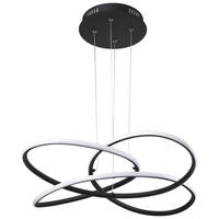 LED-HÄNGELEUCHTE Panda 75/120 cm  - Opal/Schwarz, Basics, Kunststoff/Metall (75/120cm) - Globo