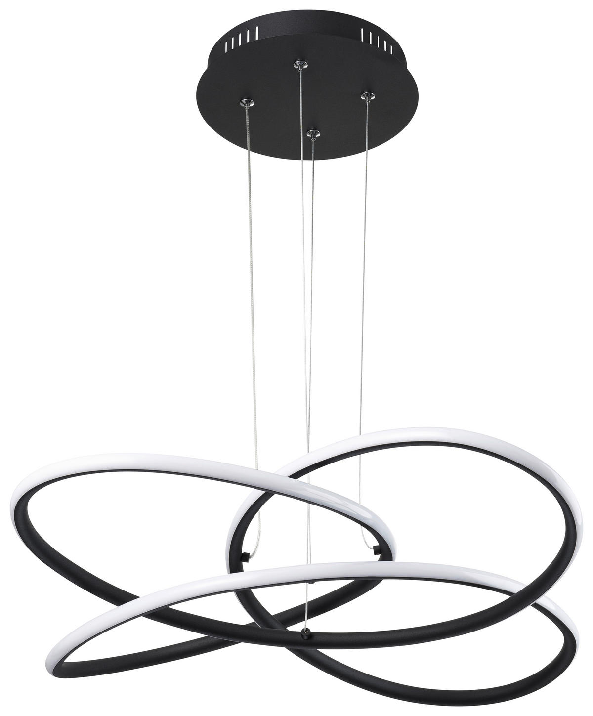 LED-HÄNGELEUCHTE Panda 75/120 cm  - Opal/Schwarz, Basics, Kunststoff/Metall (75/120cm) - Globo