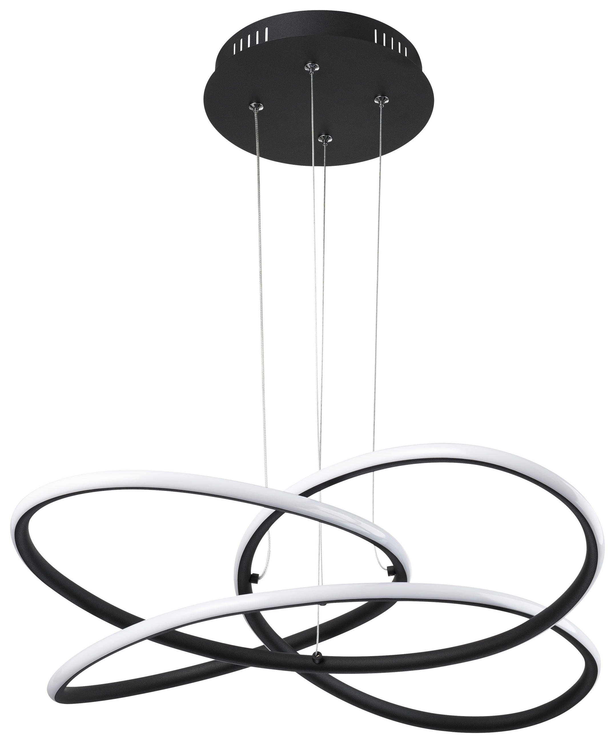 Globo Led-Hängeleuchte Panda Opal, Schwarz, Weiß 120 cm