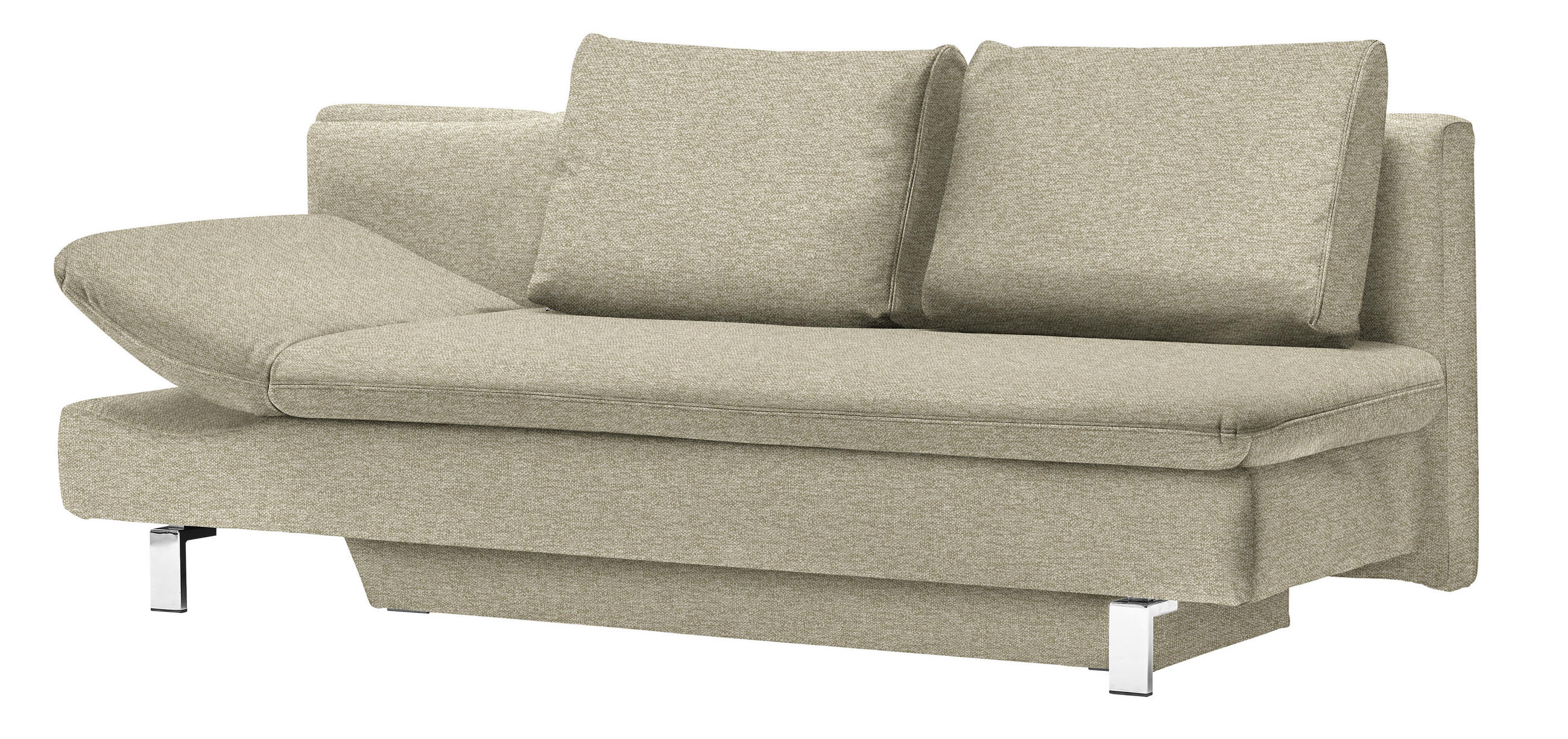 SCHLAFSOFA Beige  - Beige, Design, Textil/Metall (214/90/93cm) - Novel