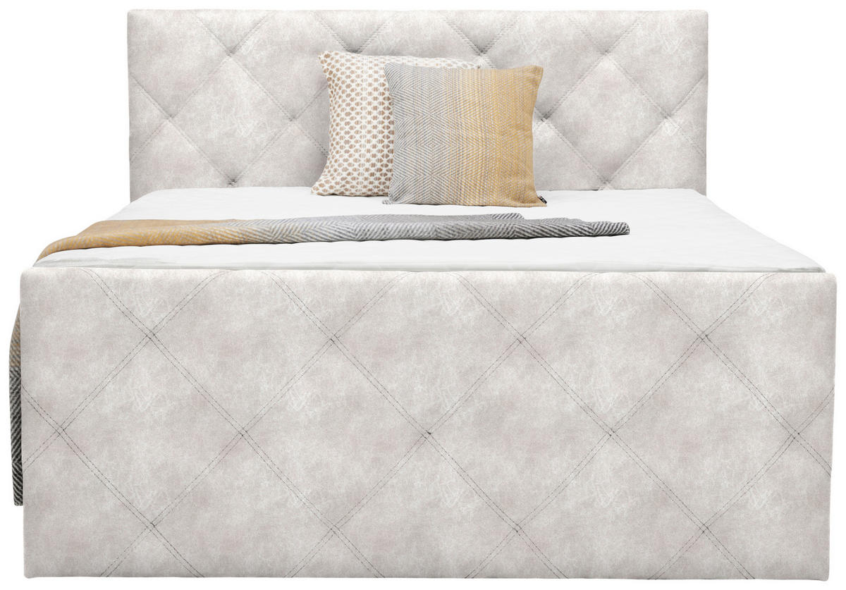 BOXSPRINGBETT 140/200 cm  in Beige  - Beige/Schwarz, KONVENTIONELL, Kunststoff/Textil (140/200cm) - Ti'me