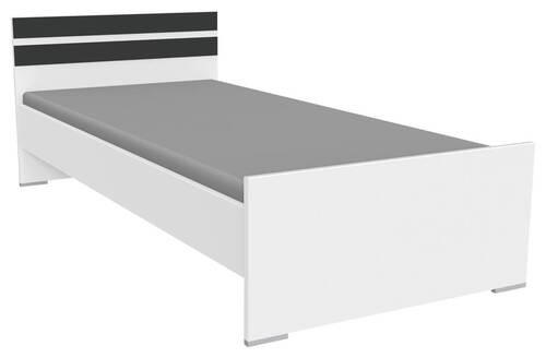 BETT 90/200 cm Graphitfarben, Weiß  - Alufarben/Graphitfarben, KONVENTIONELL (90/200cm) - Carryhome