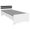 SÄNG 90/200 cm  i grafitfärgad, vit   - vit/aluminiumfärg, Klassisk, trämaterial (90/200cm) - Carryhome