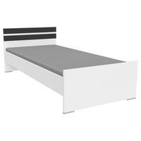 BETT 90/200 cm Graphitfarben, Weiß  - Alufarben/Graphitfarben, KONVENTIONELL (90/200cm) - Boxxx
