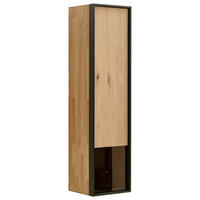 HÄNGEVITRINE in Anthrazit, Eichefarben   - Eichefarben/Anthrazit, Design, Glas/Holz (38/154/37cm) - Schöner Wohnen