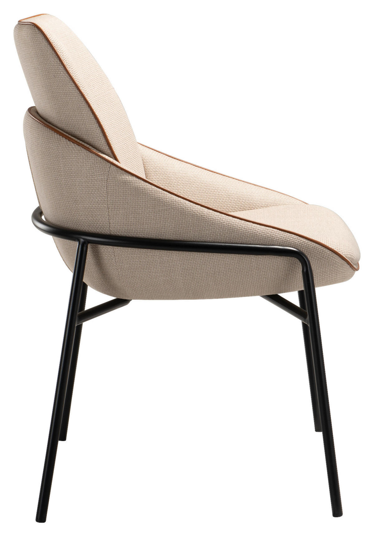 STOL järn mikrofiber  - beige/brun, Design, metall/textil (55/87/63cm) - Lomoco