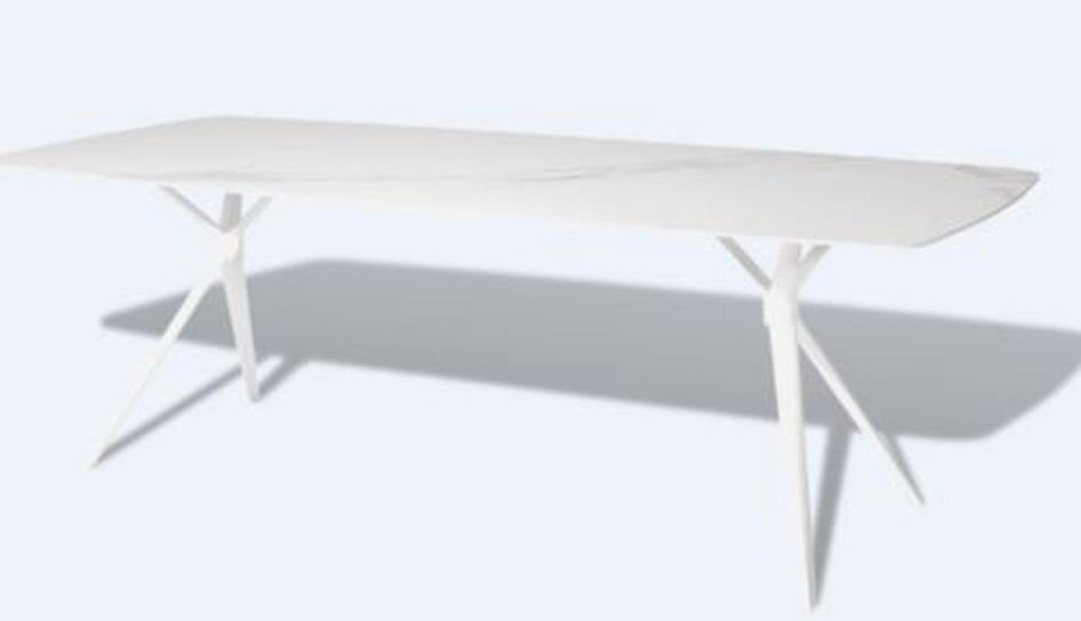 BAŠTENSKI STO  - bela, Moderno, metal/keramika (180/75/90cm) - Ambia Garden