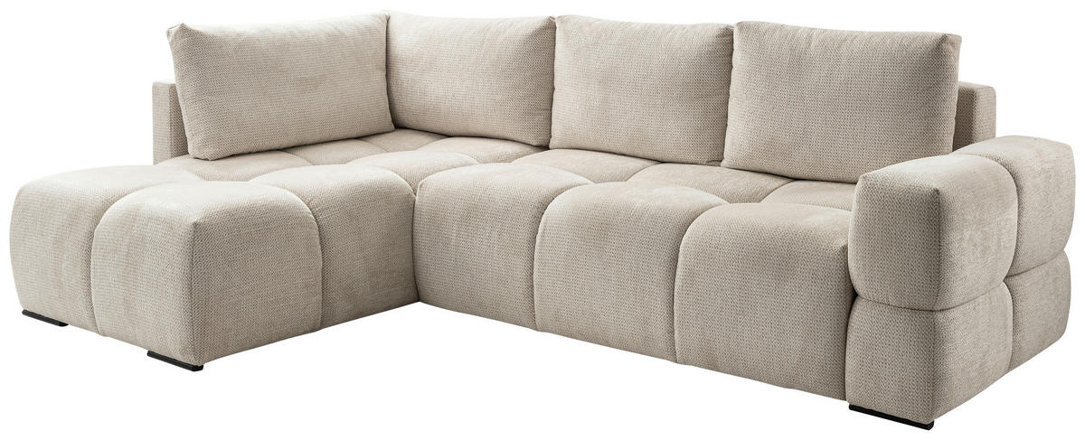 SEDEŽNA GARNITURA, bež  - črna/bež, Design, kovina/tekstil (267/74-90/185cm) - Hom`in