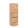 MIDISCHRANK 40/130/35 cm  - Eiche Wotan/Silberfarben, Natur, Holzwerkstoff/Kunststoff (40/130/35cm) - Xora