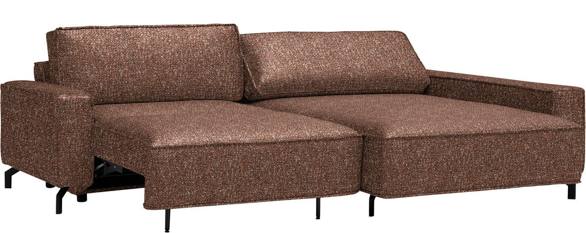 ECKSOFA  in Mikrofaser Terracotta  246/164 cm  - Terracotta/Schwarz, Design, Textil (246/164cm) - Sedda