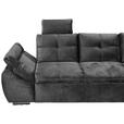 ECKSOFA in Mikrovelours Schwarz  - Schwarz, KONVENTIONELL, Kunststoff/Textil (265/217cm) - Carryhome